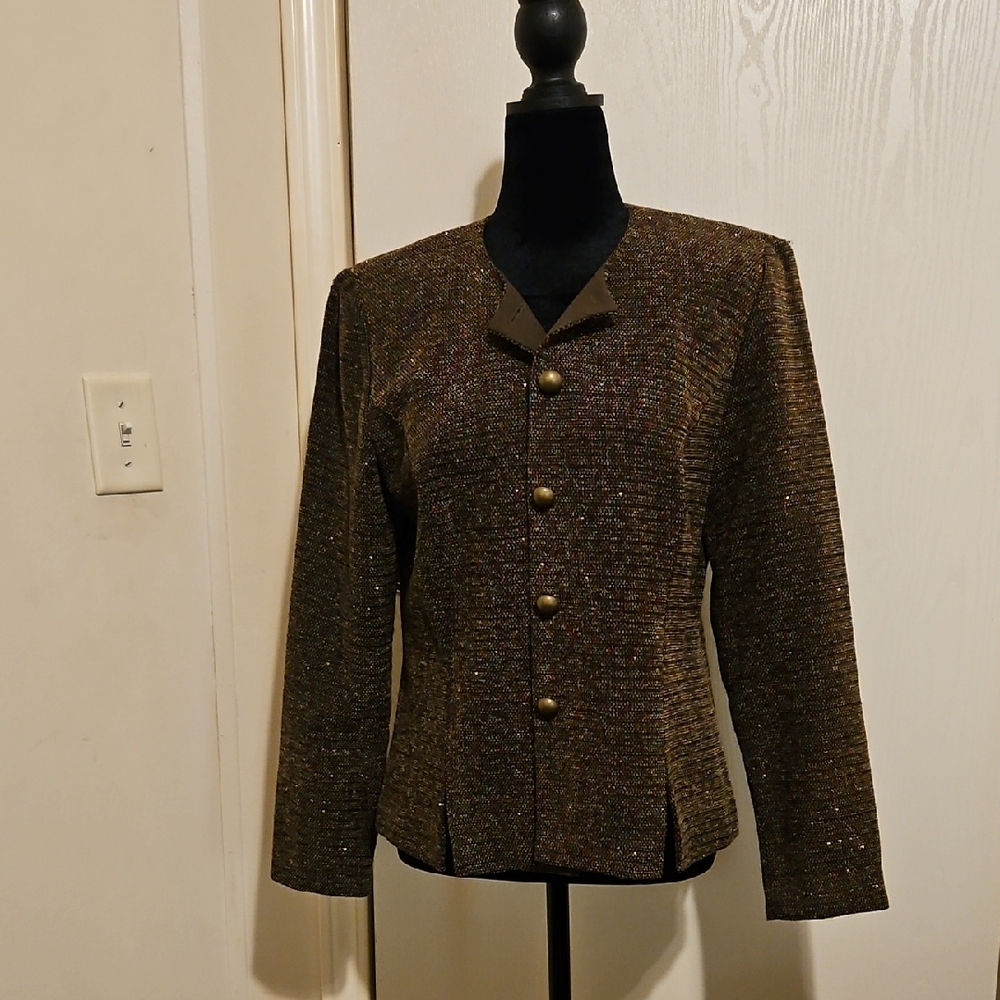 Leslie Fay Multi Colored Textured Blazer